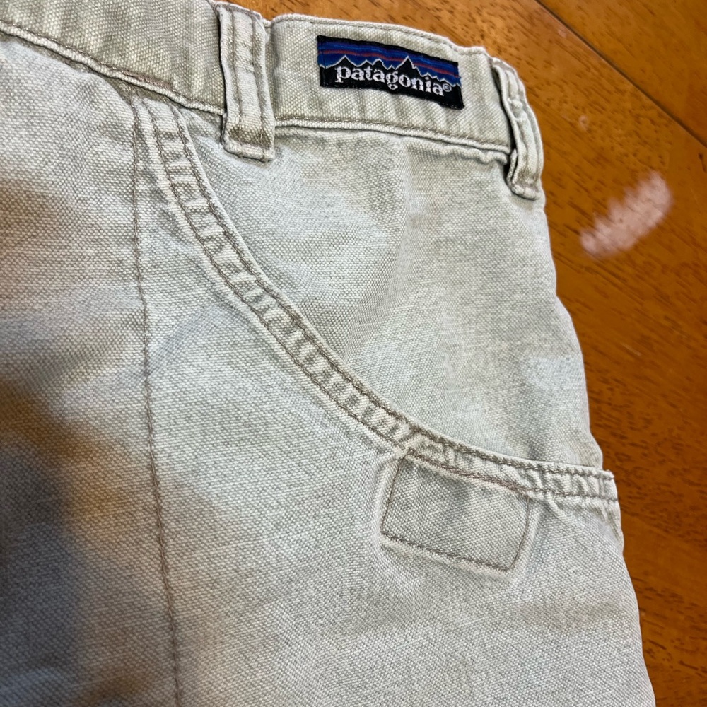 Vtg Patagonia Canvas Denim 4” Original Stand Up Hiking Shorts Mens 32 Light Gray